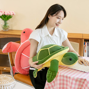 Juguetes de peluche de tortuga de 23cm, cojín suave de tortuga, almohada <span class=keywords><strong>Oogway</strong></span>, respaldo de tortuga de ojos grandes, muñecos de animales marinos rellenos, regalo para niños - Product Image 3