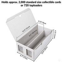 Boîte de rangement grande capacité pour cartes à collectionner, double couche en carton avec fenêtre, organiseur de cartes Toploader, séparateurs pour jeux et collections sportives