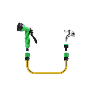 Kit de pistolet à eau Huabangshi Garden, 4 pièces, télescopique, avec 7 fonctions de buse pour le lavage de voiture et l'arrosage des plantes - Product Image 1