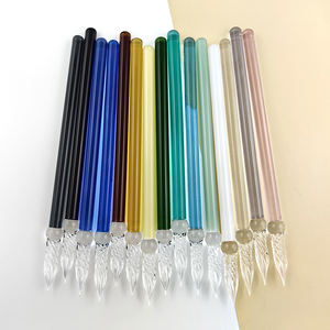 قلم حبر زجاجي كريستالي صغير بتصميم قنديل البحر مع ريشة حلزونية للخط والرسم - Product Image 5