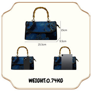 2025批发竹柄中式复古图案女包优雅女性潮流钱包包包奢华女包 - Product Image 5