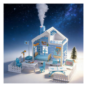 Plastic PVC Miniature for <b>Kit</b> with Furniture Accessories Lights DIY Villa <b>Model</b> Pretend Play Gift Girls Kids Family - Product Image 4