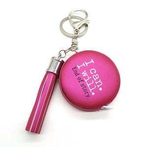 Silk Printing Brand Black <b>Leather</b> Tape Measure Soft <b>Key</b> <b>Chains</b> With Logo Custom - Product Image 5