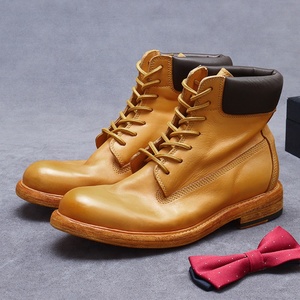 Botas Emp Goodyear Hechas a Mano con Suela de Cuero, Botas Casuales Mardi para Hombre, Zapatos de Suela Gruesa a la Moda, Botas Altas de Piel de Vaca para Hombre - Product Image 1