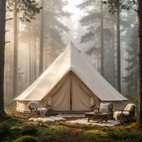 Tente de camping rapide à monter en tissu Oxford imperméable, monocouche, quatre saisons, 4m 5m 6m, avec sol en PVC et poteaux galvanisés