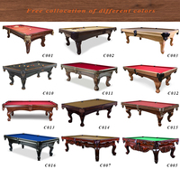 Usine de haute qualité Style Antique rustique rétro en bois massif sculpté Table de billard de piscine avec ardoises pour jeu de sport de piscine