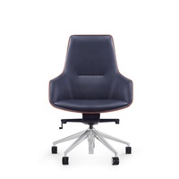 Chaise de bureau pivotante confortable en cuir PU à dossier moyen, vente en gros