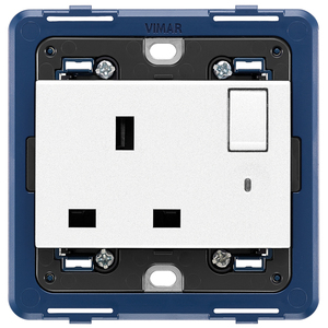 Vimar 2P+T 13A English <b>Socket</b> With Indicator <b>Light</b> For Wall Installation - Product Image 1