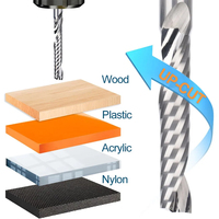 Outils de CNC en carbure de tungstène simple fraise en bout en spirale de haute précision O flûte avec revêtement pour mèche de routeur PC acrylique PMMA