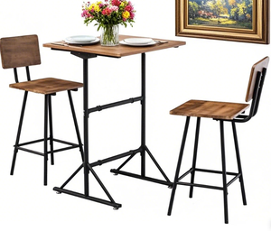 Retro rèn sắt đồ nội thất bằng gỗ quán cà phê Bàn Thời Trang phòng khách bàn ăn tối hộ gia đình căn hộ nhỏ bàn ăn - Product Image 2