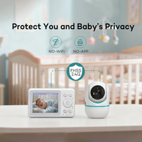 Monitor de Bebé con Audio Bidireccional, Canciones de Cuna, Zoom Digital PTZ de 3.2 Pulgadas, Visión Nocturna, Cámara de Video para el Cuidado del Bebé Recién Nacido