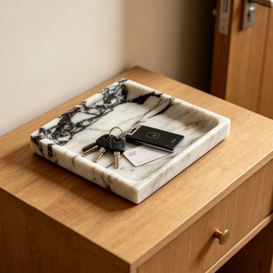Bandeja de Almacenamiento Art <span class=keywords><strong>Deco</strong></span> de Mármol <span class=keywords><strong>Natural</strong></span>, Organizador de Lujo para Joyas, Perfumes, Baño, Cocina y Decoración del Hogar - Product Image 1