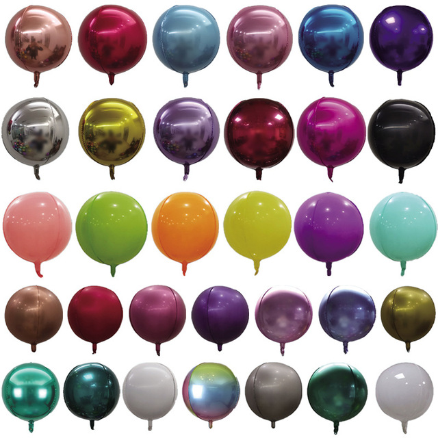 Custom Design Printing Happy Birthday & Merry Christmas 10 15 18 22inch Colorful 4D Sphere Inflated Flying Foil Balloon