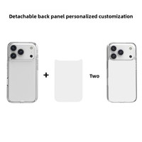 Coque transparente magnétique antichoc 2-en-1 avec plaque arrière amovible, protection intégrale personnalisable pour iPhone 17 Pro Max Air