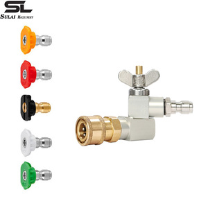 Buse de lavage haute pression Sulai Machinery, raccord rapide en laiton 1/4 pouce, tête de pulvérisation multicolores pour machine de nettoyage - Product Image 1