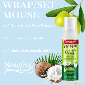 Huile à forte tenue <span class=keywords><strong>Perruque</strong></span> bouclée <span class=keywords><strong>Mousse</strong></span> pour cheveux <span class=keywords><strong>Olive</strong></span> Unisexe Huile de coiffure <span class=keywords><strong>Mousse</strong></span> Tenir les cheveux Protection anti-reflets Caractéristique bouclée - Product Image 1