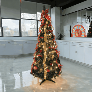 Alberi <span class=keywords><strong>di</strong></span> <span class=keywords><strong>Natale</strong></span> Artificiali Pop-Up da 6/8 Piedi, Pre-Illuminati e Pre-Decorati, Effetto Neve, Richiudibili, <span class=keywords><strong>con</strong></span> <span class=keywords><strong>Luci</strong></span> <span class=keywords><strong>LED</strong></span> e Supporto - Product Image 1