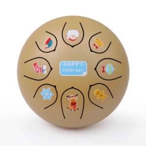 Tamburo a lingua in acciaio dorato da 6 pollici con logo personalizzato, design compatto per bambini, tamburo a mano delicato con LOGO personalizzato - Product Image 2