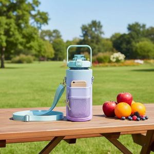Bouteille d'eau promotionnelle en plastique sans BPA, colorée, pour le sport et la gym, avec marqueur de temps, pour protéines et motivation - Product Image 4