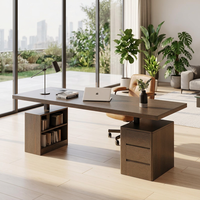 Petit bureau en bois massif personnalisable, bureau moderne à hauteur réglable, bureau d'ordinateur de style moderne
