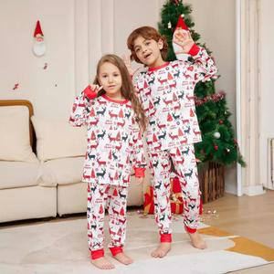 Pijamas de Natal com Estampa Completa de Renas, Conjunto de Pijamas Respirável e Macio para Adultos, 2 Peças para Mulheres - Product Image 3