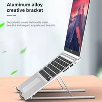 Nouveau support pliable et portable pour ordinateur portable, support de refroidissement pour ordinateur portable, support réglable en aluminium pour ordinateur portable, support en métal