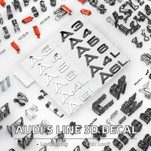 สติ๊กเกอร์โลโก้เอส-ไลน์สำหรับรถ <span class=keywords><strong>Audi</strong></span> 3D สีดำ, สติ๊กเกอร์ตกแต่งรถสำหรับ A1 A2 A3 A4 A5 A6 A7 A8 - Product Image 2