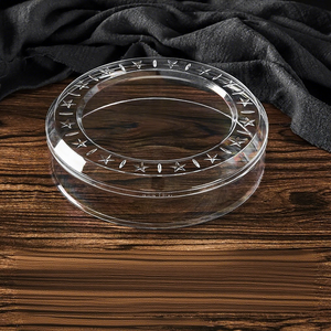 Boîte de rangement ronde en plastique transparent avec couvercle à motif étoile, conteneur empilable transparent pour biscuits, bonbons - Product Image 1