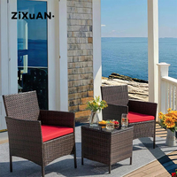 3-teiliges Gartenmöbel-Set aus PE-Rattan, Sessel-Set, 3-teiliges Rattan-Möbel-Set, PE-Rattan-Sofa