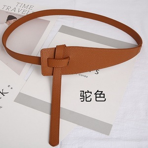 Pantalones <span class=keywords><strong>vaqueros</strong></span> mono abrigo moda Tie a Knot cinturón <span class=keywords><strong>de</strong></span> cuero genuino - Product Image 4