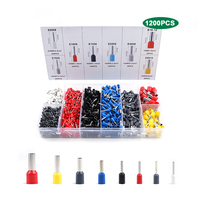 1200 pièces fil électrique isolé terminateur en plastique bootlace virole connecteur outil de sertissage électrique broche Terminal kit