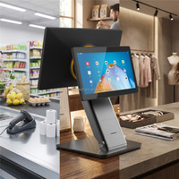 Многофункциональный POS-терминал на Windows, кассовый аппарат с 15-дюймовым сенсорным экраном, двухэкранный POS-терминал на Android, белый дисплей для покупателя, OEM