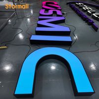 Panneaux d'enseigne lumineuse LED RGB pour devanture de magasin, enseignes extérieures, lettres métalliques personnalisées, panneaux lumineux en fer pour entreprises