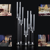 Candélabre en cristal moderne pour mariages, Noël, écologique, fait main, élégant, romantique, accessoire de décoration de table