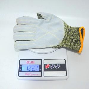 Gants en cuir de vache anti-déchirure, anti-perforation, antidérapants, en <span class=keywords><strong>fil</strong></span> d'acier <span class=keywords><strong>Kevlar</strong></span> pour le camping en plein air - Product Image 5