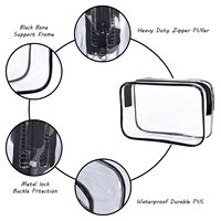 Trousse de toilette transparente étanche pour femmes, trousse de maquillage cosmétique pour hommes sac de rangement de toilette de voyage