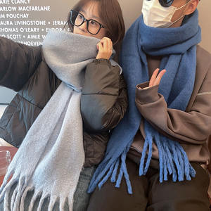 Colección Otoño Invierno, Bufanda Larga <span class=keywords><strong>de</strong></span> Felpa a Cuadros para Mujer, Chal para Estudiantes, Material <span class=keywords><strong>de</strong></span> Poliéster para Parejas, Detección <span class=keywords><strong>de</strong></span> Agujas - Product Image 3