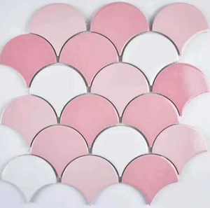 Mosaico Cerámico para Piscina con Diseño Moderno de Sirena y Patrón de Grietas de Hielo, Mosaico con Revestimiento de Malla para Piso de Ducha Cortado con Chorro de Agua - Product Image 6