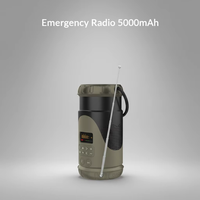 IPX5 Wasserdichtes Notfallradio AM FM Solar Handkurbel 5000mAh Taschenlampe SOS-Alarm