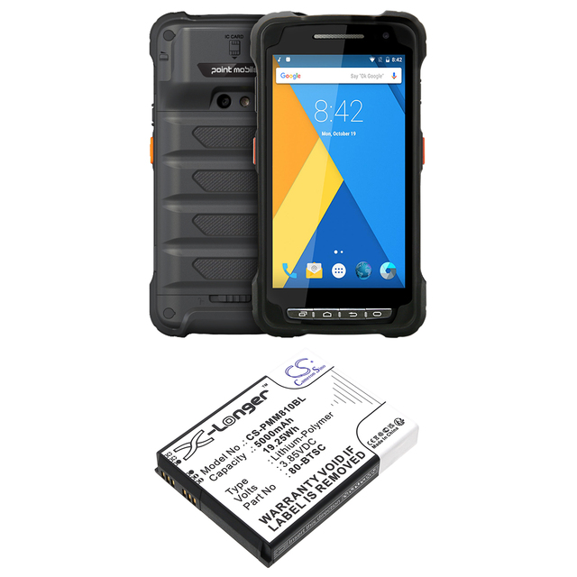 Battery for Point Mobile PM80, 80-BTEC,  80-BTSC  3.85V 5000mAh