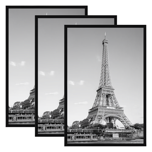 กรอบรูปไม้สีดำ Upsimples 3 ชิ้น ขนาด 12x18 นิ้ว รูปทรงสี่เหลี่ยมผืนผ้า 5 นิ้ว สำหรับใส่รูปภาพในแนวตั้งและแนวนอน ติดผนัง - Product Image 1
