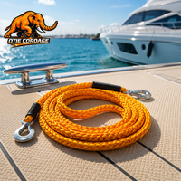 Cordon de remorquage tressé creux en PP avec crochets métalliques pour remorquage de véhicules, bateaux, sports nautiques, fabricant OEM