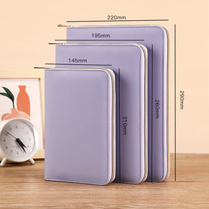 Bureau école cadeau coloré en cuir Pu dossier de fichiers carnet de notes agenda cahier housse de protection avec fermeture éclair - Product Image 4