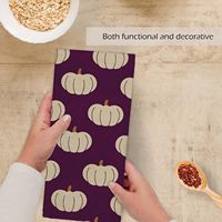 Serviettes de cuisine imprimées citrouille d'automne violettes, séchage rapide, mignonnes, pour la salle de bain et la cuisine