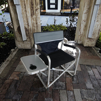 Chaise de réalisateur de grande taille avec table d'appoint Chaise de maquilleur portable pour l'extérieur