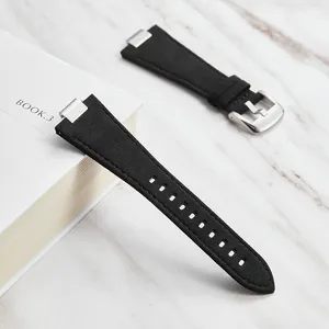 Tali jam tangan kulit sintetis Alcantara Italia Strap jam tangan Suede buatan kustomisasi mewah logo