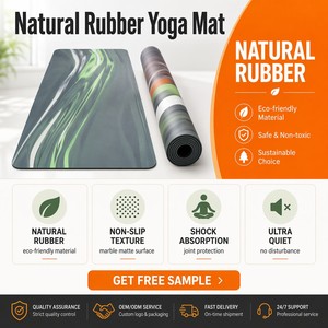 Tapete de Yoga de Caucho Natural Antideslizante, Profesional, con Textura de Coco Escarchado, Absorción de Impactos, Silencioso y Ecológico - Product Image 2