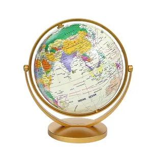 Verbazingwekkende Globe Kaart En Globes Golden Stand Wereldbol Earth Kaart Bal Side Kruk Computer Tafel Top Home Decoratie Bulk hoeveelheid