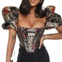 Nouvelle Collection Été Tendance Sexy Chic Bustier en Dentelle Blanche pour Femme, Top à Volants Plissés et Baleines, Style Corset Urbain pour Filles