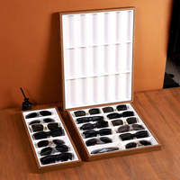 Nouvel arrivage : Plateau de rangement en bois grande capacité pour lunettes, présentoir à lunettes de soleil à grands compartiments